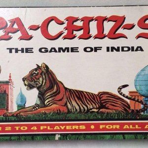 PACHISI Board Game - Classic Game of India Vtg 60s Family Game a.k.a. PARCHEESI